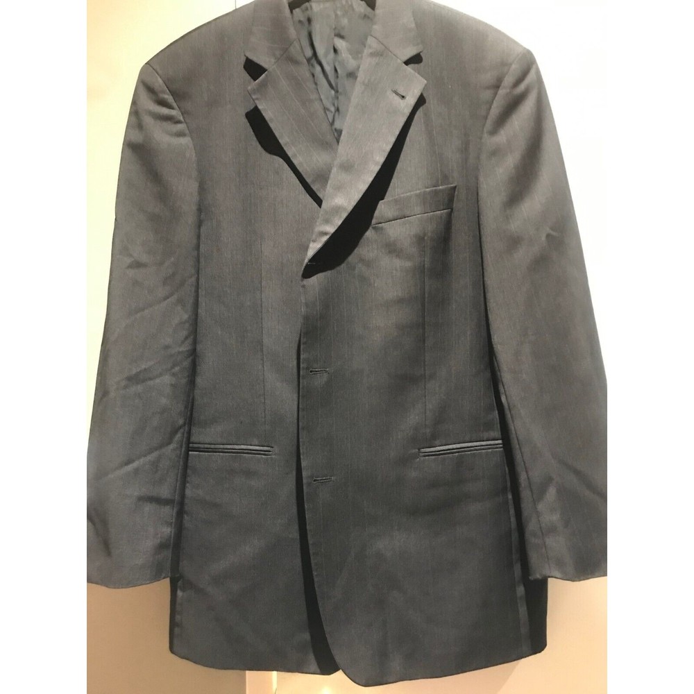 HUGO BOSS Einstein/Sigma 100% Super 100 Virgin Wool Stripe 3 Button Suit 42R